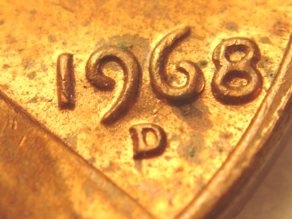 1968-D-Lincoln-Memorial-Cent---Two-Different-Mint-Mark-Styles?